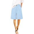 thumbnail image 3 of Clearance! Women's Bermuda Shorts 2025 Summer High Waisted Pocket Shorts Plus Size Business Casual Dressy Shorts Blue M Size, 3 of 8