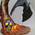 thumbnail image 5 of Halloween Lantern Lights, Halloween Resin Pumpkin Skull Figurine Statue, Ornaments for Fireplace Desk Windowsill, 5 of 5