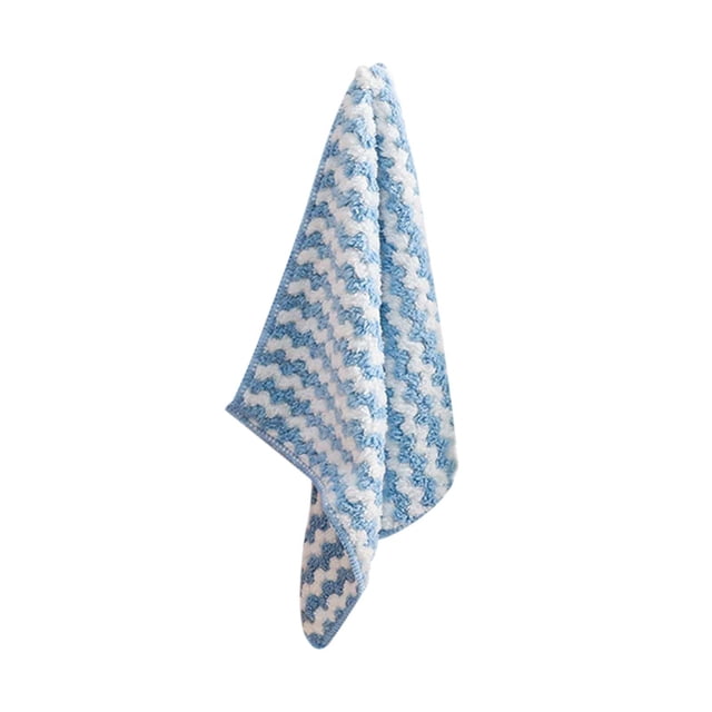 Dishcloths for Kitchen 25 cm x 25 cm Microfiber Fleece Wavy Texture Absorbent Non-stick Oil Scouring Pad