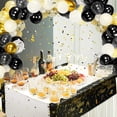 thumbnail image 4 of Mantel De Plástico Mantel Cuadrado Para Fiesta De Cumpleaños Mantel Negro Y Dorado Banner Para Suministros De Decoraciones Para Fiestas Moyic HA034436-00, 4 of 6