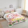 thumbnail image 3 of Erosebridal Cartoon Castle Bedding Sets Twin with Comforter, Rainbow Flower Duvet Insert, Princess Style Decor, Reversible 2pcs, 3 of 7