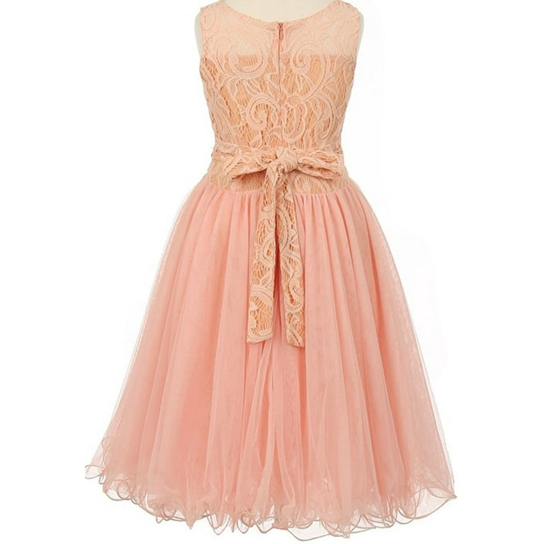 Peach flower girl dresses hotsell