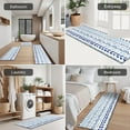 thumbnail image 5 of Blue Striped Geometric Pattern Kitchen Rugs Sets Of 3,Kitchen Runner Rugs Non Skid Washable,Decorative Kitchen Floor Mats for Kitchen,Sink,Laundry,17"x30"+ 17"x47" + 17"x59", 5 of 6