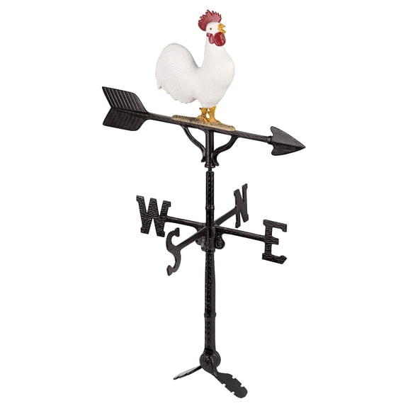 Montague Metal Products - 32'' Aluminum 3D Rooster Weathervane - White
