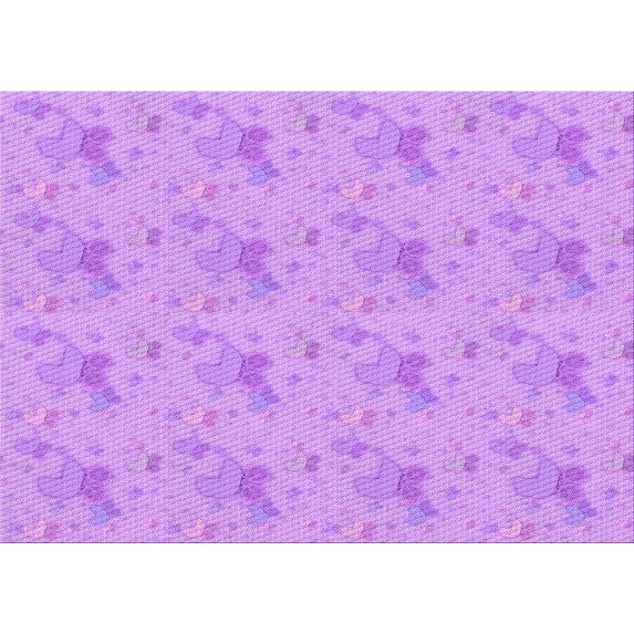 Ahgly Company Indoor Rectangle Patterned Pastel Purple Pink Area Rugs, 5' x 7'