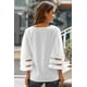 thumbnail image 1 of ABPHQTO Blusa suelta con cuello en V y manga acampanada blanca para mujer, 1 of 5