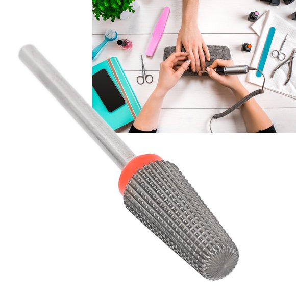 Broca Para Uñas, Acero De Tungsteno, 3 Tipos De Dientes, Brocas Para Pulir Uñas Con Círculo Rojo Multifunción