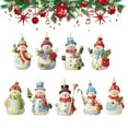 thumbnail image 5 of 18 Pieces Christmas Snowman Wooden Ornaments Decoration Set for Tree Crafts Holiday Decor Xmas Party Supplies, 5 of 7