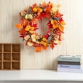 thumbnail image 3 of Konghyp Pumpkin Wreath, Autumn Decor, Fall Wreath, Thanksgiving Decoration, Artificial Maple Leaves Sunflowers, Seasonal Front Door Wreath, Harvest Home Accent, 3 of 8
