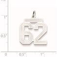 thumbnail image 2 of Sterling Silver Silver/Rhodium-Plated Satin Number 62 Charm (22 X 18) Made In United States qpm62, 2 of 5