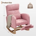 thumbnail image 3 of Yiwa Nursery Rocking Chair with Pillow, Upholstered Accent Rocker for Bedroom or Living Room, 3 of 8