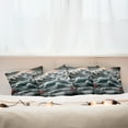 thumbnail image 3 of Ambesonne Nautical Throw Pillow Cover Pack of 4, Sailing in Abstract Ocean, 4 Pcs-24" x 24", Petrol Blue Red Blue Grey, 3 of 5