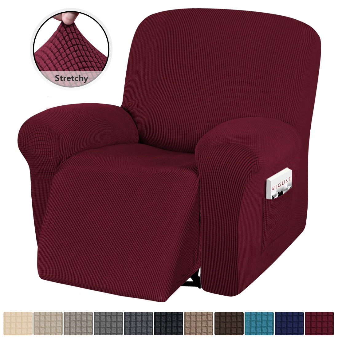 Recliner Sofa Slipcover, Four Piece High Stretchy Reclining Chair Cover