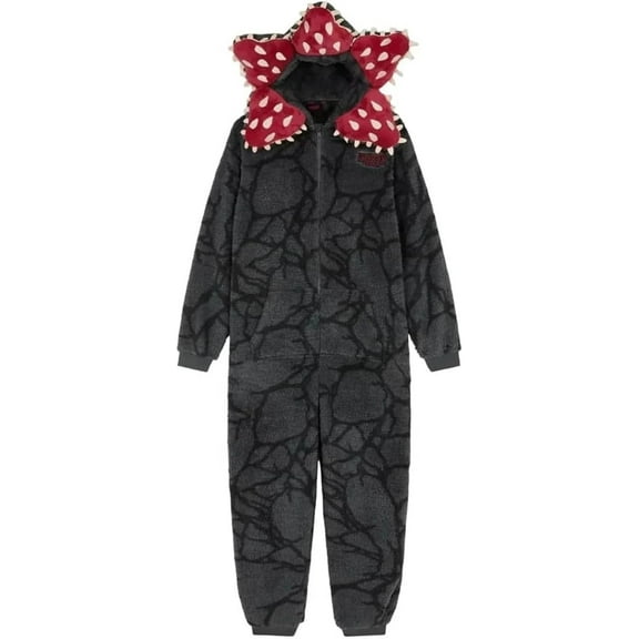 Demogorgon Hooded Jumpsuit Long Sleeve Pajama Hoody Onesie Loungewear Fuzzy Fall Winter Warm Thermal Fluffy