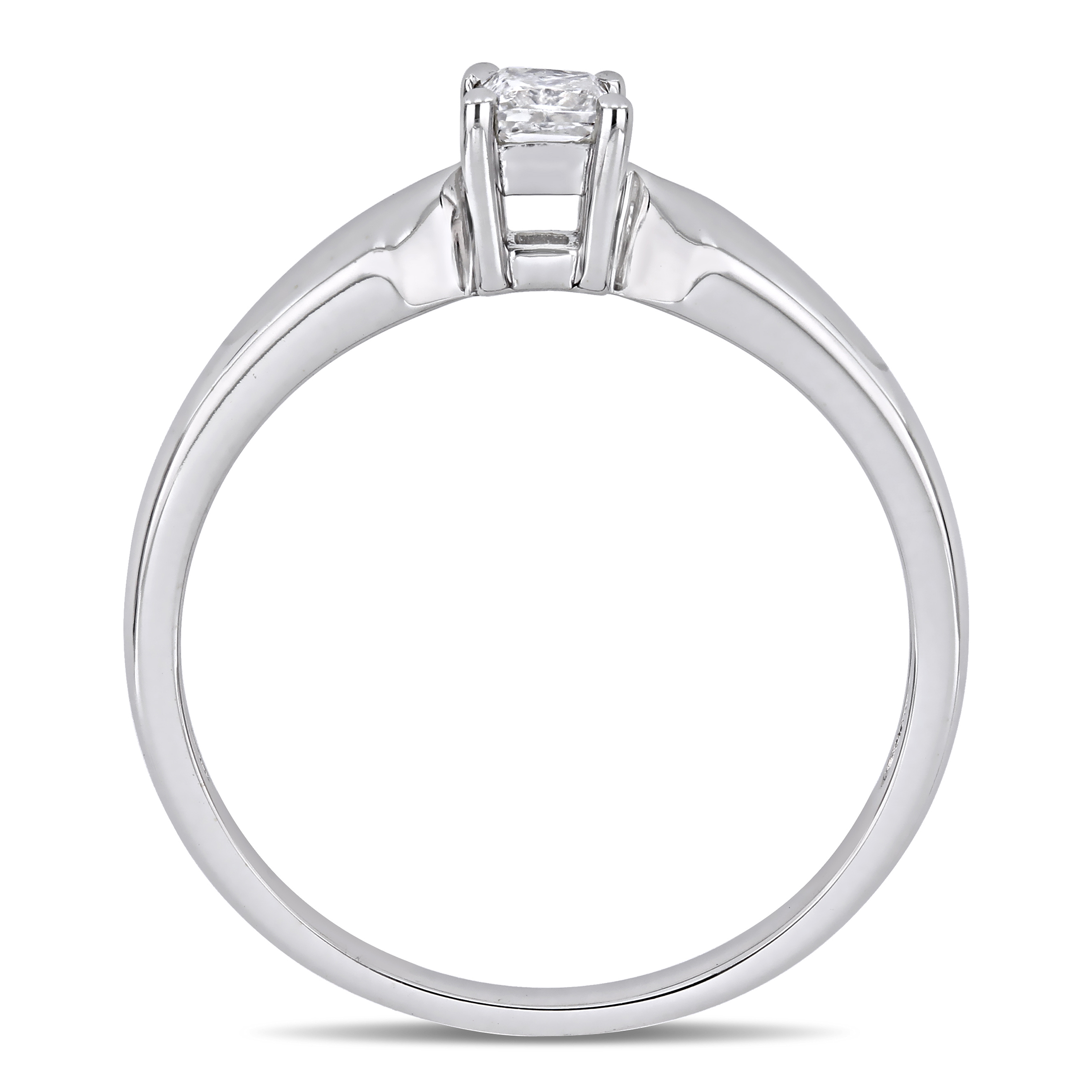 Miabella Women's 1/5 Carat T.W. Princess-Cut Diamond 10kt White Gold Solitaire Engagement Ring - image 4 of 7