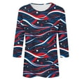 thumbnail image 5 of Cavosen Patriotic Shirts for Women Petite 4th of July 3/4 Sleeve Crewneck Tops USA Star Striped Print T Shirts Lady XL Red White and Blue Casual Shirts Patriotic Tunic Tees 2025 Patriotic Outfits, 5 of 5
