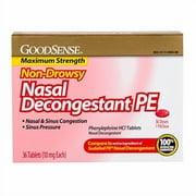 GoodSense Nasal Decongestant Phenylephrine HCl 10 mg tablets, 36-count