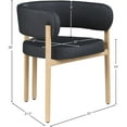 thumbnail image 3 of Meridian Furniture Gideon Black Vegan Leather Dining Chair (Set of 2), 3 of 8