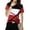 Red, variant on Babysbule Women's Shirts Fashion Women Casual Printing Pullover Short Sleeve T-Shirt Tops Blouse