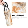 thumbnail image 4 of Orange Marble Sports Water Bottle with Straw Lid Insulated Stainless Steel Leak Proof BPA Free Thermal Mug with Handle for Gym Yoga Cycling Camping, 4 of 8