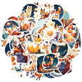 thumbnail image 2 of Cartoon Fox Theme Stickers, Waterproof Fox Theme Sticker for Water Bottle Laptop Phone Cases Planner Skateboard Luggage Helmet Party Favor Decor, Ideal for Adults Teens Teacher Rewards, 2 of 9