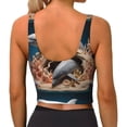 thumbnail image 4 of Picia Coral Fish Dolphin Sports Bra for Women,Padded Strappy Sports Bras Medium Support Yoga Bra with Removable Cups,Running Yoga Bra-Small, 4 of 9