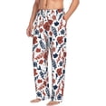 thumbnail image 2 of Xecao Red Blue Leaves Men's Straight Lounge Pajama Pants: The Ultimate in Comfortable Sleepwear, 2 of 9