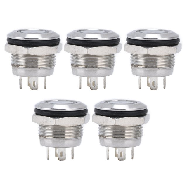 Interruptores De Parte Superior Plana 5 Piezas Impermeables Sin Interruptor De Botón Con LED Para Electrodomésticos Para Equipos De Automóviles ANGGREK Hardware