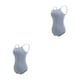 thumbnail image 1 of Minnieouse Traje de baile Leotardo de ballet Traje de baile Mano de obra Forma del cuerpo Resiliencia Transpirable Profesional Atractivo Luz Gris claro XXL 2piezas, 1 of 6