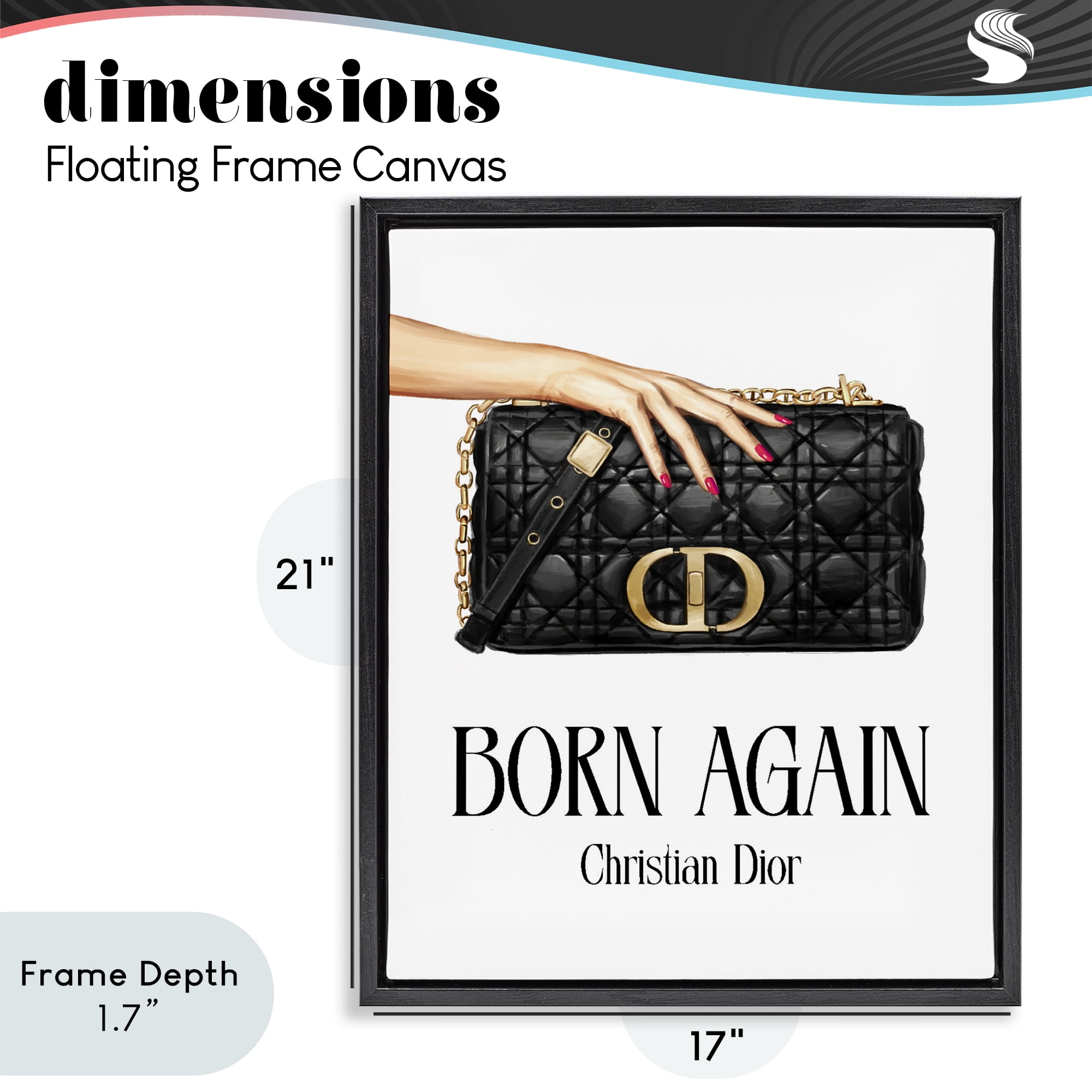 Stupell Industries Born Again Christian Luxury Black Framed Floater Canvas Wall Art, design by Ziwei Li