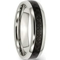 thumbnail image 4 of Stainless Steel Polished With Black Carbon Fiber Inlay 6mm Band (Size 7) Made In China sr255-7, 4 of 5