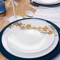 thumbnail image 4 of (30 PACK) EcoQuality 7.5" inch Round White Plastic Plates with Blue and Gold Vine Design - Disposable China Like Party Plates, Heavy Duty Salad Plates, Dinner Plate, Dessert, Wedding, Serveware, 4 of 6