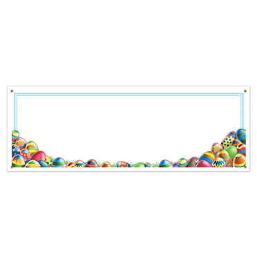 Beistle 40552 Easter Egg Hunt Sign Banner, 5' x 21", Multicolored