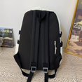 thumbnail image 4 of Mesh Pockets Front Backpack, Color Contrast Laptop Rucksack, Preppy Style Travel Schoolbag, 4 of 4