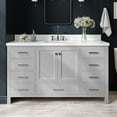 thumbnail image 3 of ARIEL Cambridge 61 Inch Rectangle Sink Vanity With White Quartz Countertop In Grey, 3 of 7