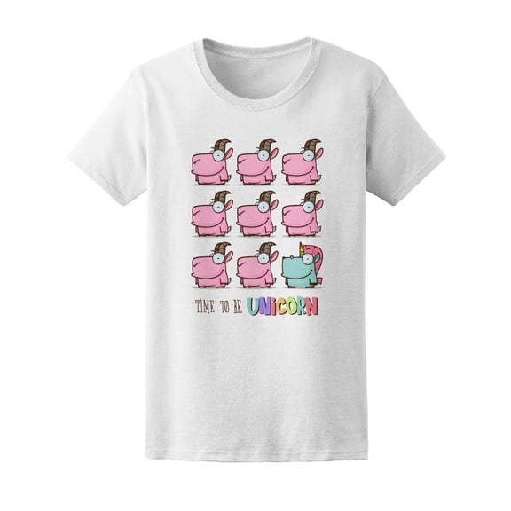 Time To Be Unicorn Cute Colorful Tee Women's -Image by Shutterstock