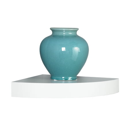 InPlace Shelving Rectangle Wall Shelf, Floating Shelf, White, 23.6” W x 10.2” D x 2” H