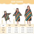 thumbnail image 4 of FORMRS Wearable Blanket Hoodie with Sleeves for Kids Cozy Flannel Sweatshirt, Retro Stripes, 4 of 7