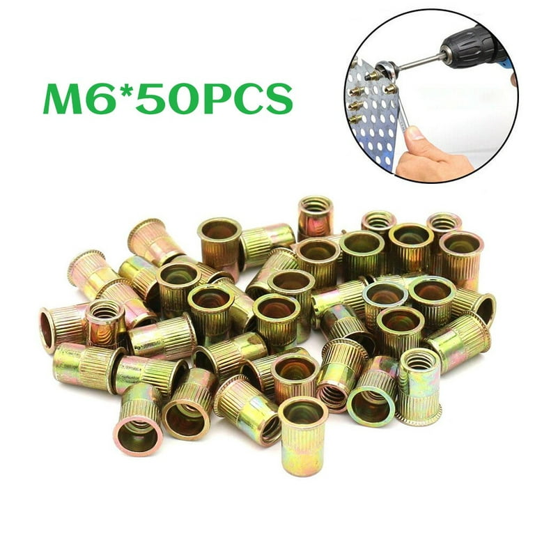 M6 nut, 0.7-4.2mm plate thickness, Blind rivet nut, Galvanized steel  (080334)