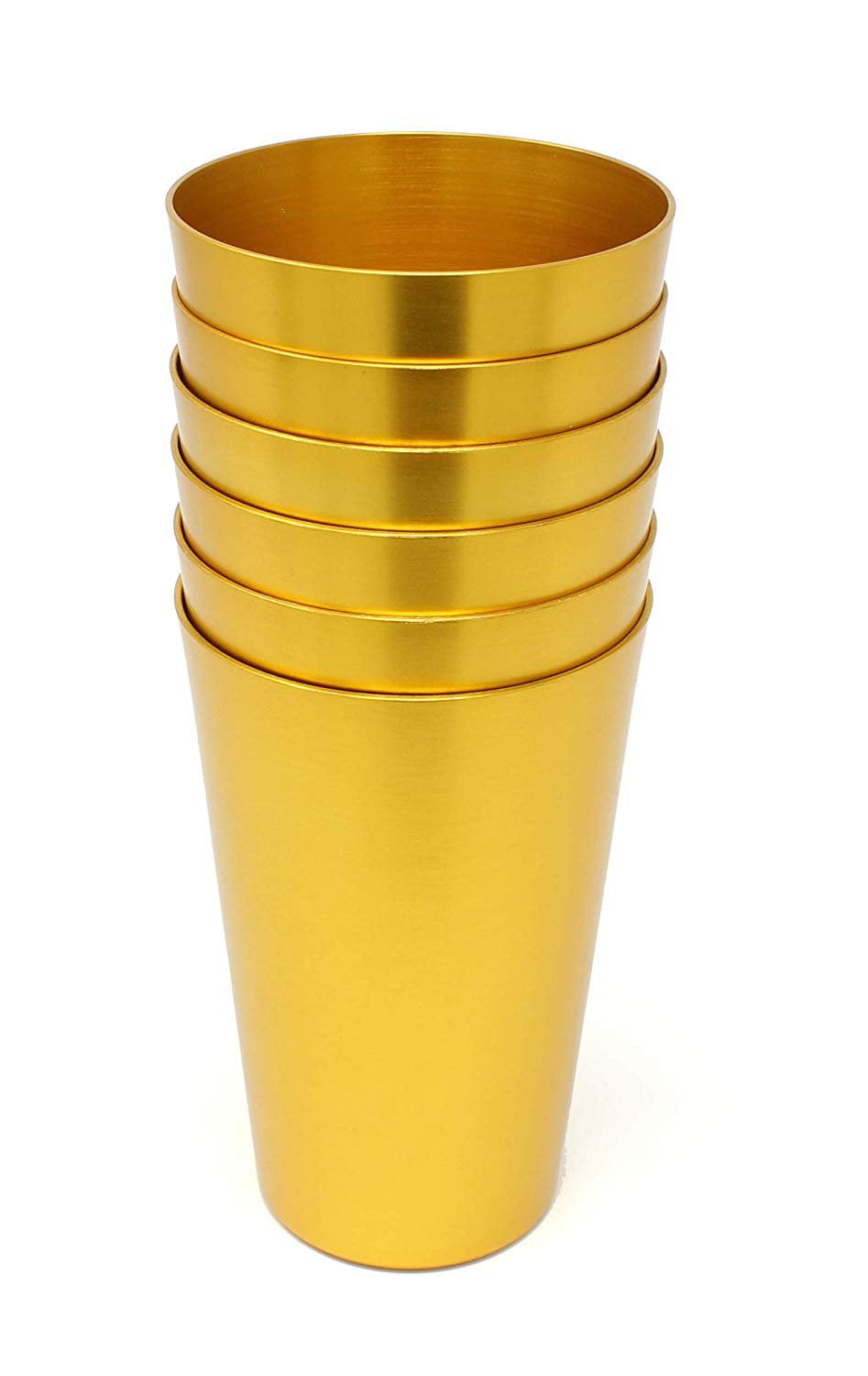 Bcb Wear Aluminum Tumbler Reusable 16 oz Drinking Cups - Bright Anodized Color - Set of 6 - Aqua, Aqua