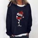 thumbnail image 1 of Pntutb Mujeres Imprimir Cuello Redondo Manga Larga Loosen Single Sudadera tops Pullover Blusa Pntutb Pntutb-1452, 1 of 5