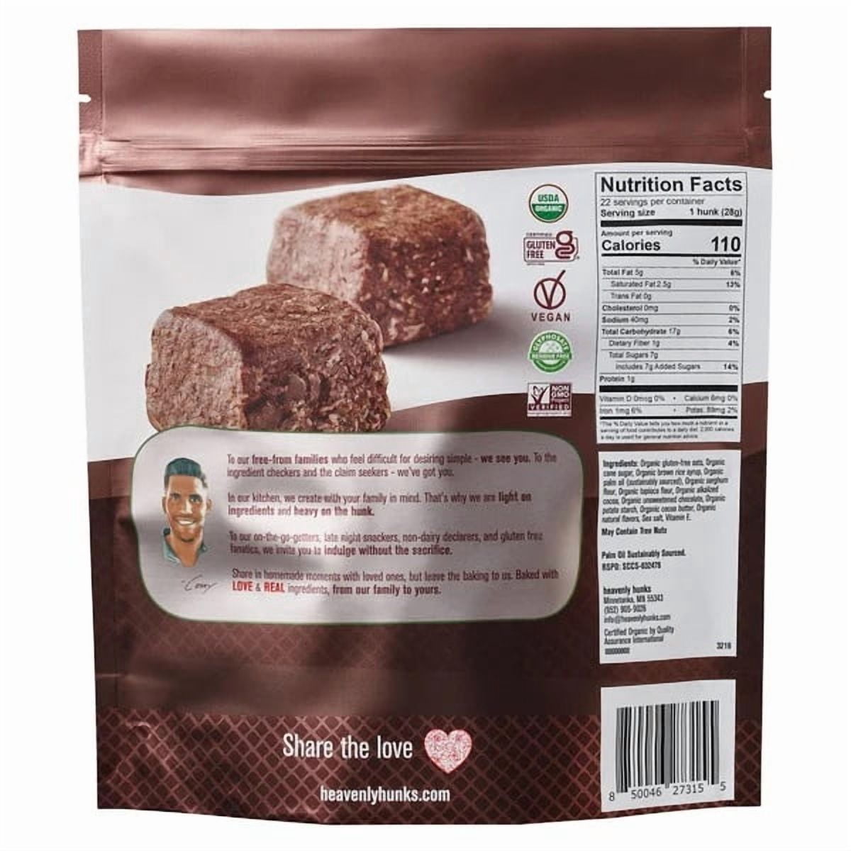 Heavenly Hunks Organic Chocolate Brownie Cookies Bites , 22 oz (Gluten Free , Vegan )