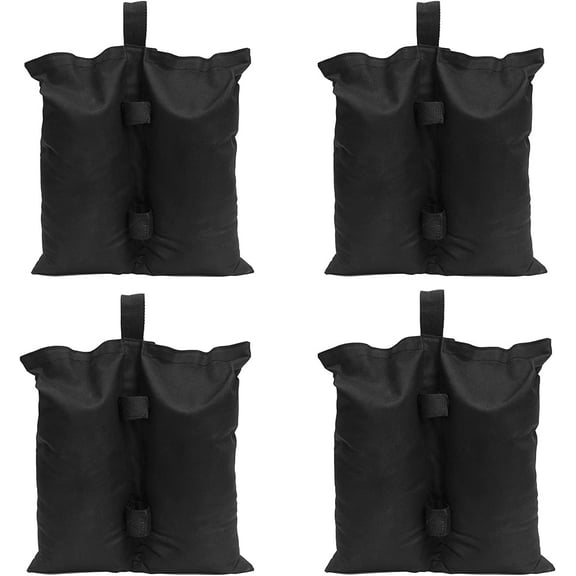 Weight Bags Sandbag for Pop up Canopy Tent, Patio Umbrella, Instant Outdoor Sun Shelter Canopy Legs, Heavy Duty Stability Weighted Feed Bag-4 Pcs/Pack Black