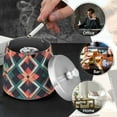 thumbnail image 4 of Yayeee Ashtray with Lid for Cigarette Smokeless Stainless Steel Home Ash Holder, Green Abstract, 4 of 7
