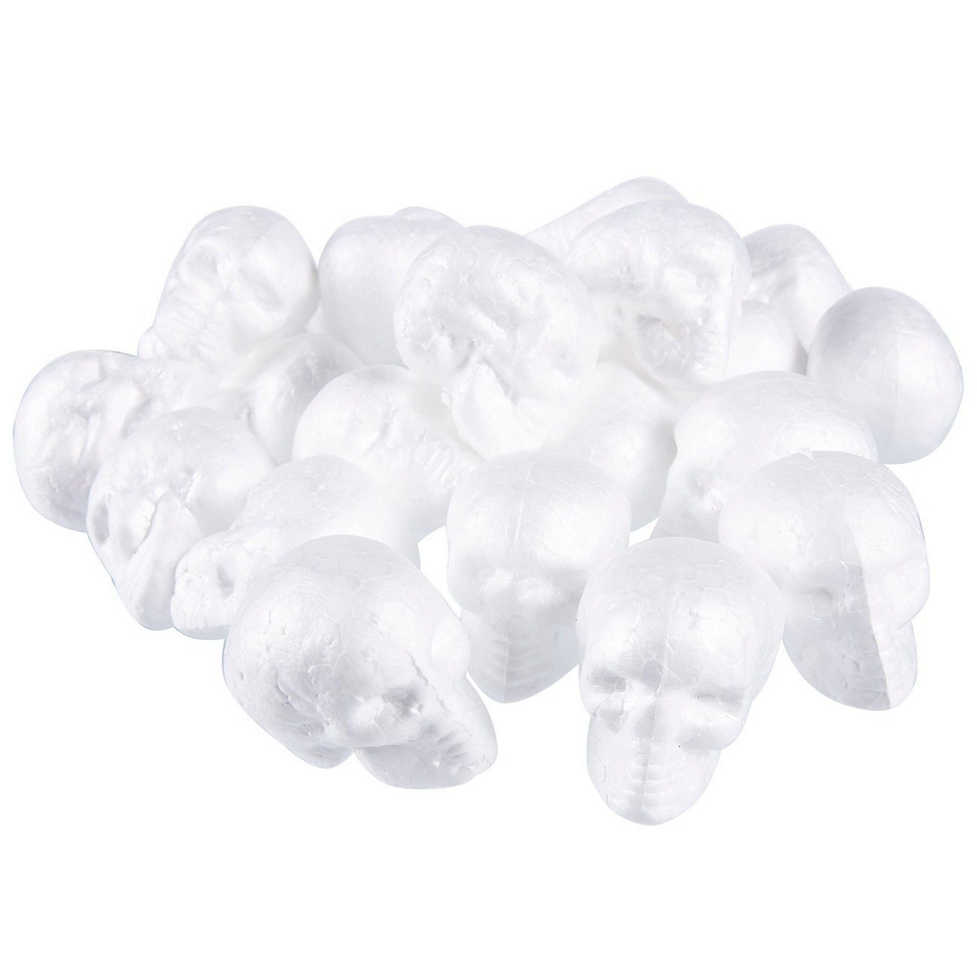 24 Pack Craft Foam Skull 2"x1.63" Mini Skull Head for Themed Party, DIY