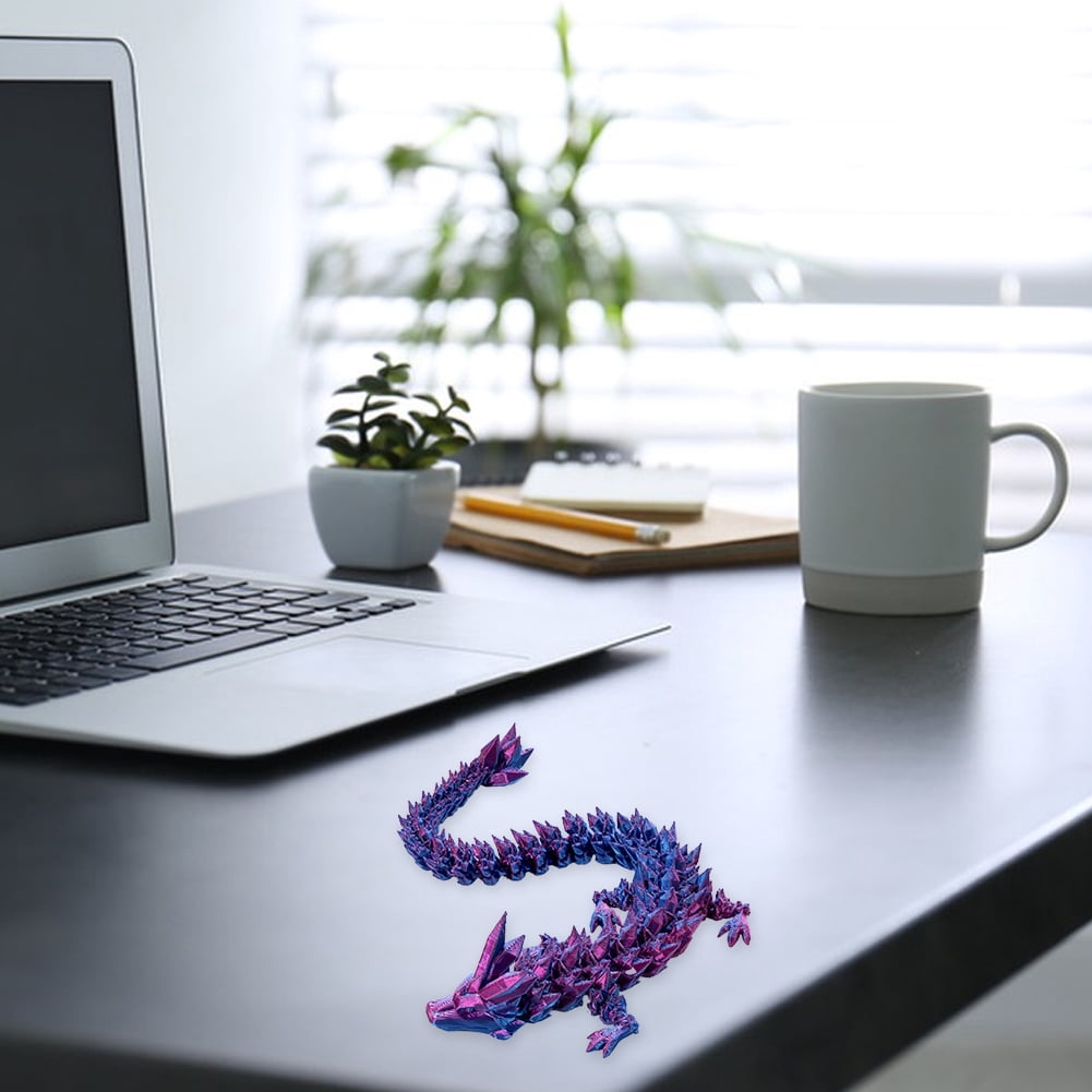 Dragón Articulado Con Alas De Cristal – Figura Decorativa De Fantasía, Impresa En 3D Y Con Articulaciones Móviles