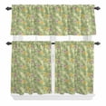 thumbnail image 2 of Kitchen Window Curtains Valance and Tier Set, Country Daisy Flower Butterfly Leaf Rod Pocket Tier Curtain Valance Set, Pastoral Plant Green Theme Light Filtering Cafe Curtains for Bedroom, 2 of 9