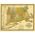 thumbnail image 2 of Mitchell 18x15 Black Ornate Wood Framed with Double Matting Museum Art Print Titled - Massachusetts, Connecticut, Rhode Island 1831, 2 of 4
