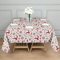 thumbnail image 3 of Christmas Square Tablecloth 60x60 Inch – Waterproof Polyester Printed Table Cover, Wrinkle Resistant & Washable for Kitchen Dining Picnic Party Decor, Single-v4-13, White, 3 of 6