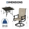 thumbnail image 2 of ELPOSUN 37" Square Outdoor Patio Dining Table with Umbrella Hole for 4-Person, All-Weather Metal Furniture, Black, 2 of 5
